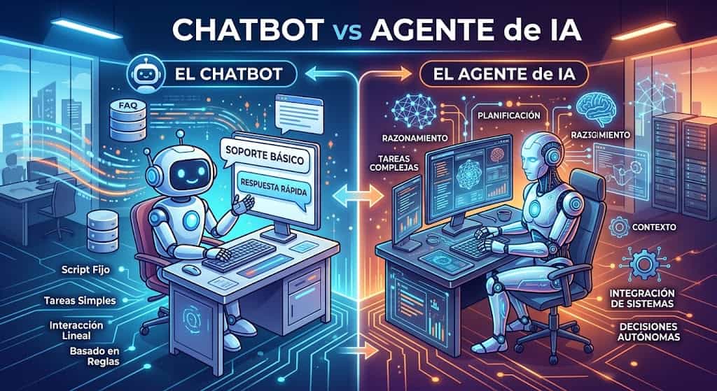 Chatbot vs agente de IA: cuál contratar para una empresa